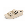 Sandalia Hawaianas Doble Hebilla Plataforma Beige